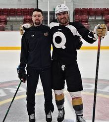 Nick Orlando and William Carrier smiling on the ice at Hockey Etcetera